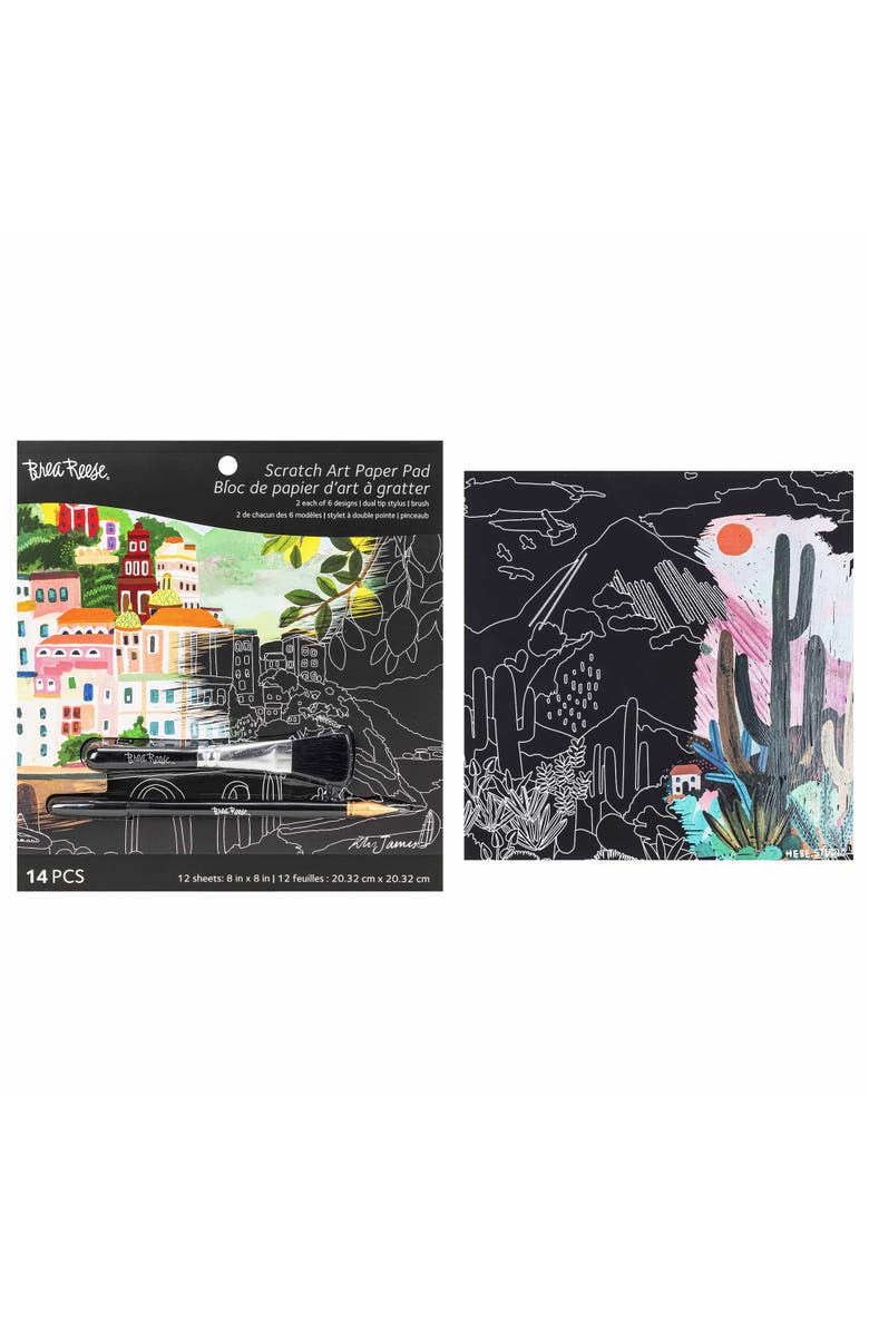 Brea Reese Scratch Art Paper Pad 6 Designs, Alternate, color, Multicolored
