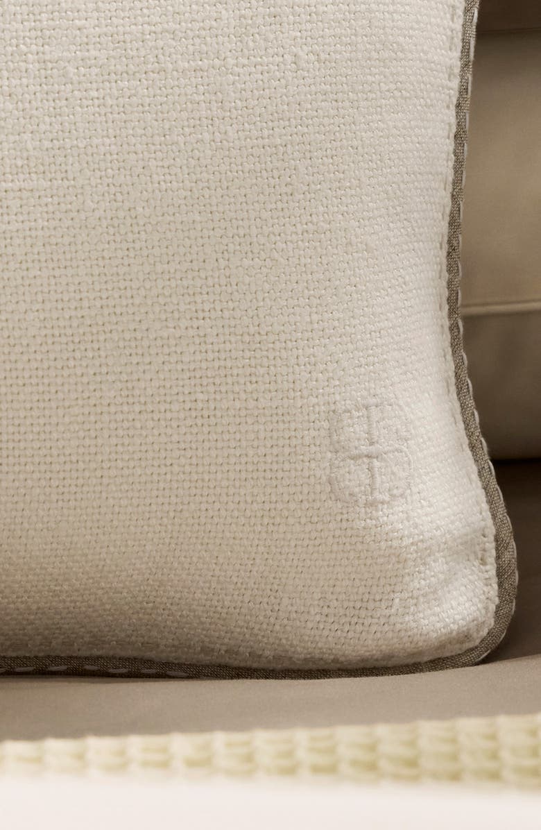 Boll & Branch Threadmark Accent Pillow Cover, Alternate, color, Soft White/ Melange Natural
