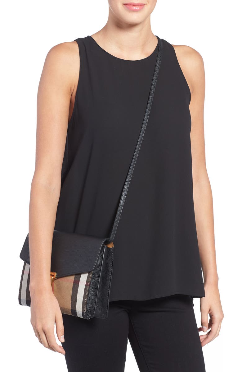Burberry 'Small Macken' Check Crossbody Bag, Alternate, color,