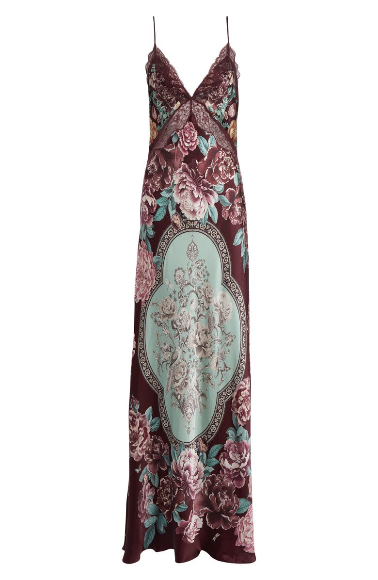 Camilla If These Tiles Could Talk Lace Trim Silk Slipdress, Alternate, color, If These Tiles Could Talk