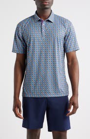 Swannies Slomo Patterned Athletic Fit Performance Polo