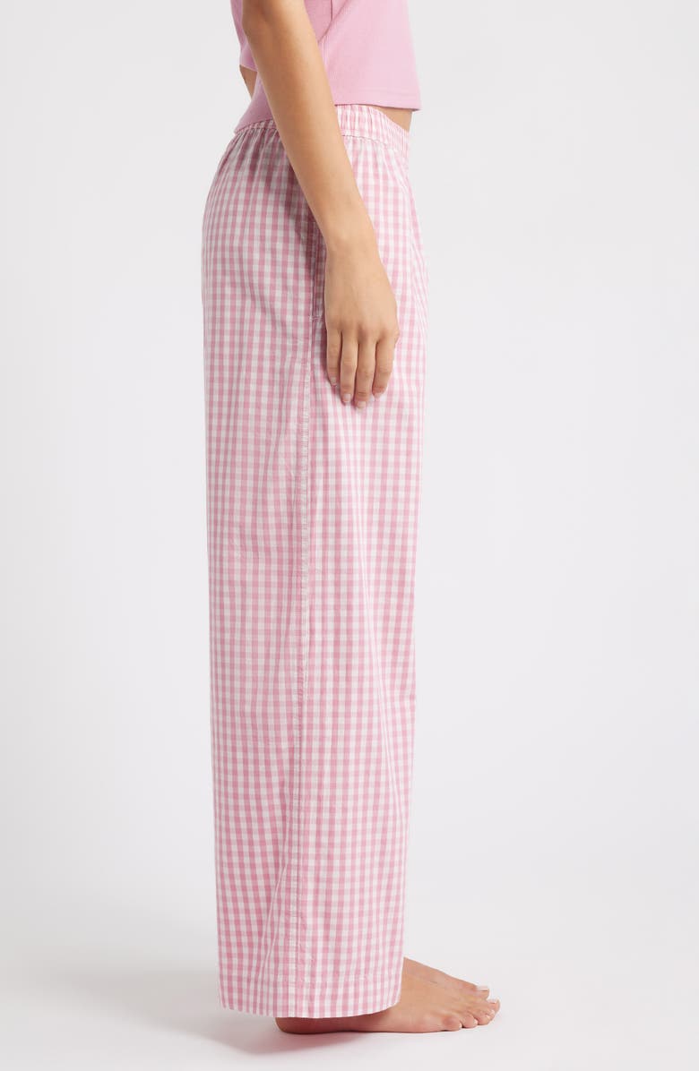 Open Edit Cotton Boxer Sleepwear Pants, Alternate, color, Pink Luella Gingham