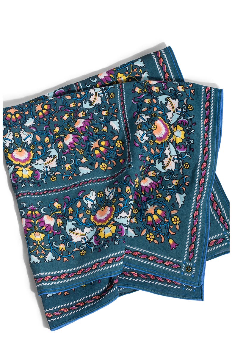 Paisley Floral Bandana, Alternate, color, TEAL