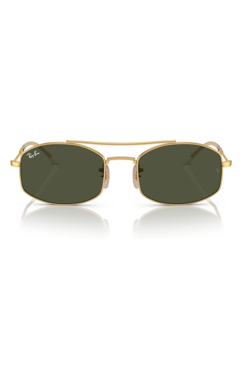 Ray-Ban 54mm Oval Sunglasses, Main, color, Gold Flash