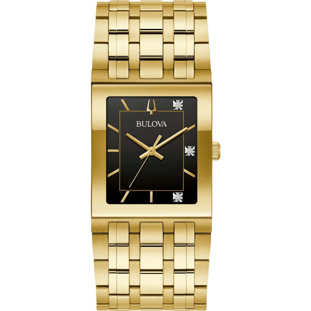 Bulova Quandra Diamond Bracelet Watch, 30mm In Gold