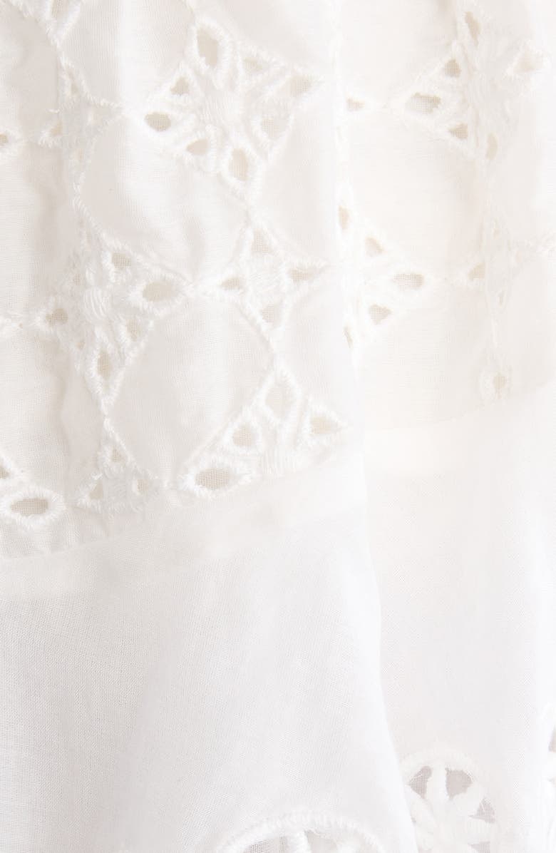 Isabel Marant Neis Tiered Cotton & Silk Eyelet Shorts, Alternate, color, White