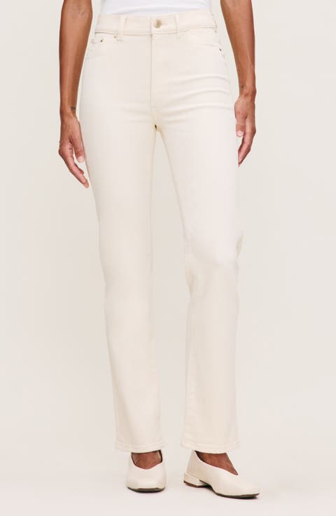 Halle Straight Instasculpt™ High Rise Jeans (Ecru)