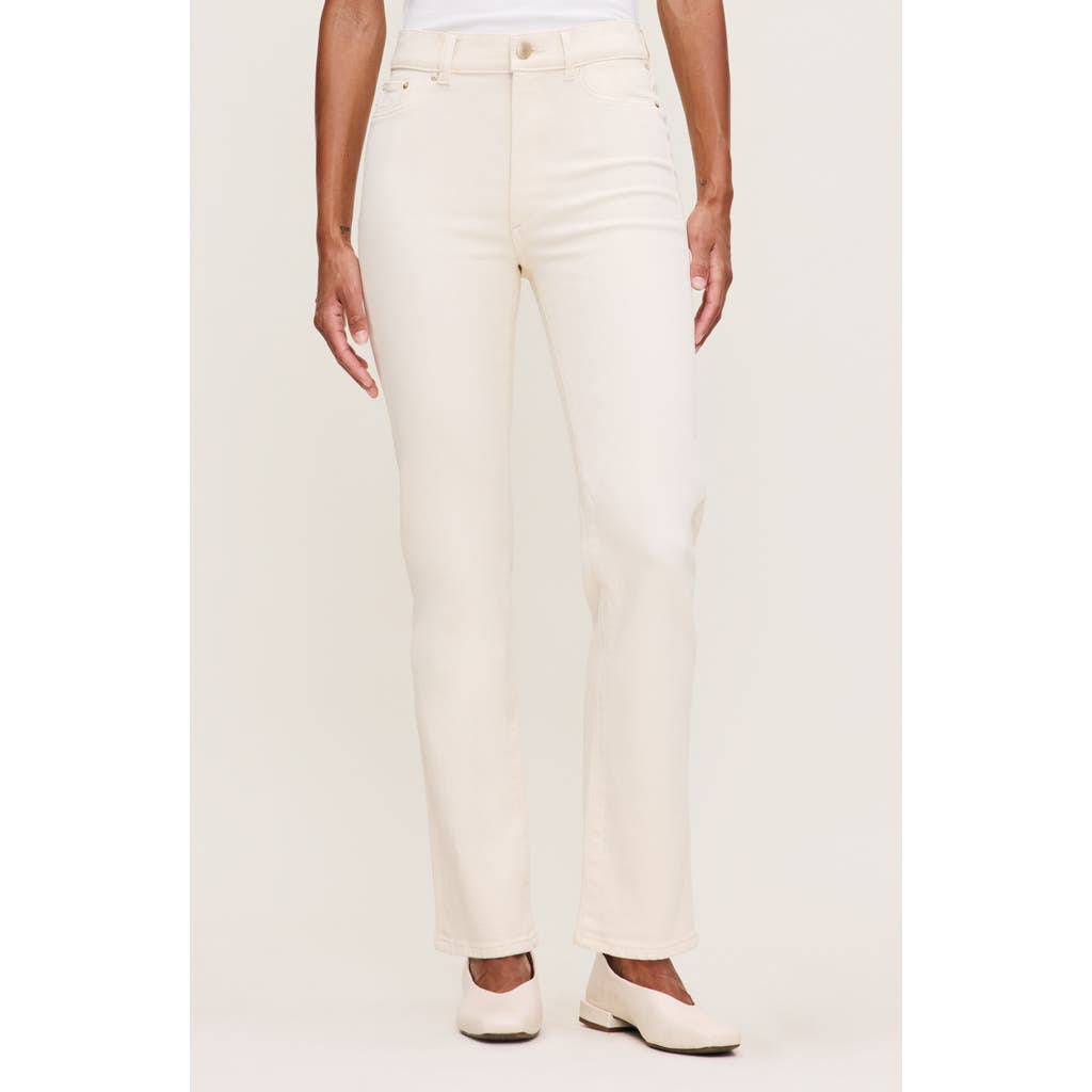 Dl1961 Dl 1961 Halle High Rise Straight Leg Instasculpt Jeans In Ecru In Neutral