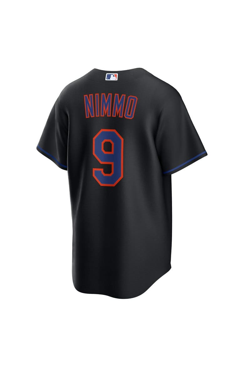 Men's Nike Brandon Nimmo Black New York Mets Alternate Replica Jersey, Alternate, color, Black