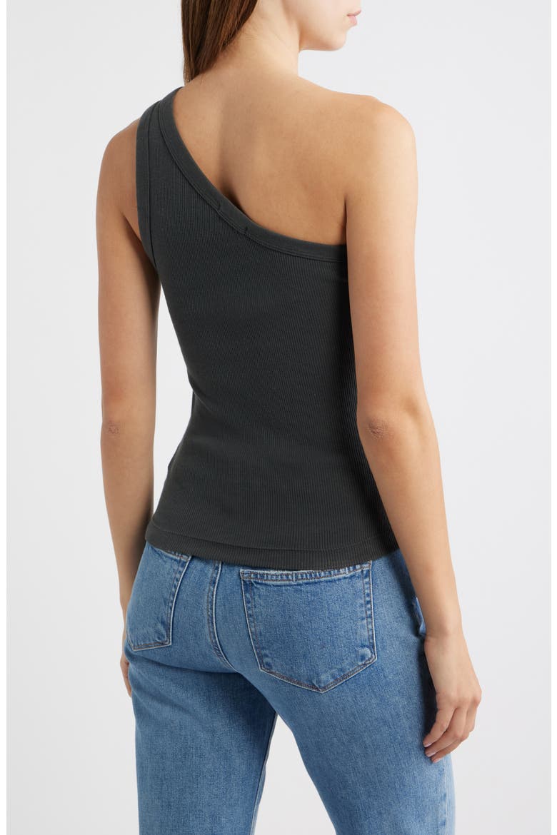 Eve Cotton Rib One-Shoulder Tank, Alternate, color, WASHED BLACK