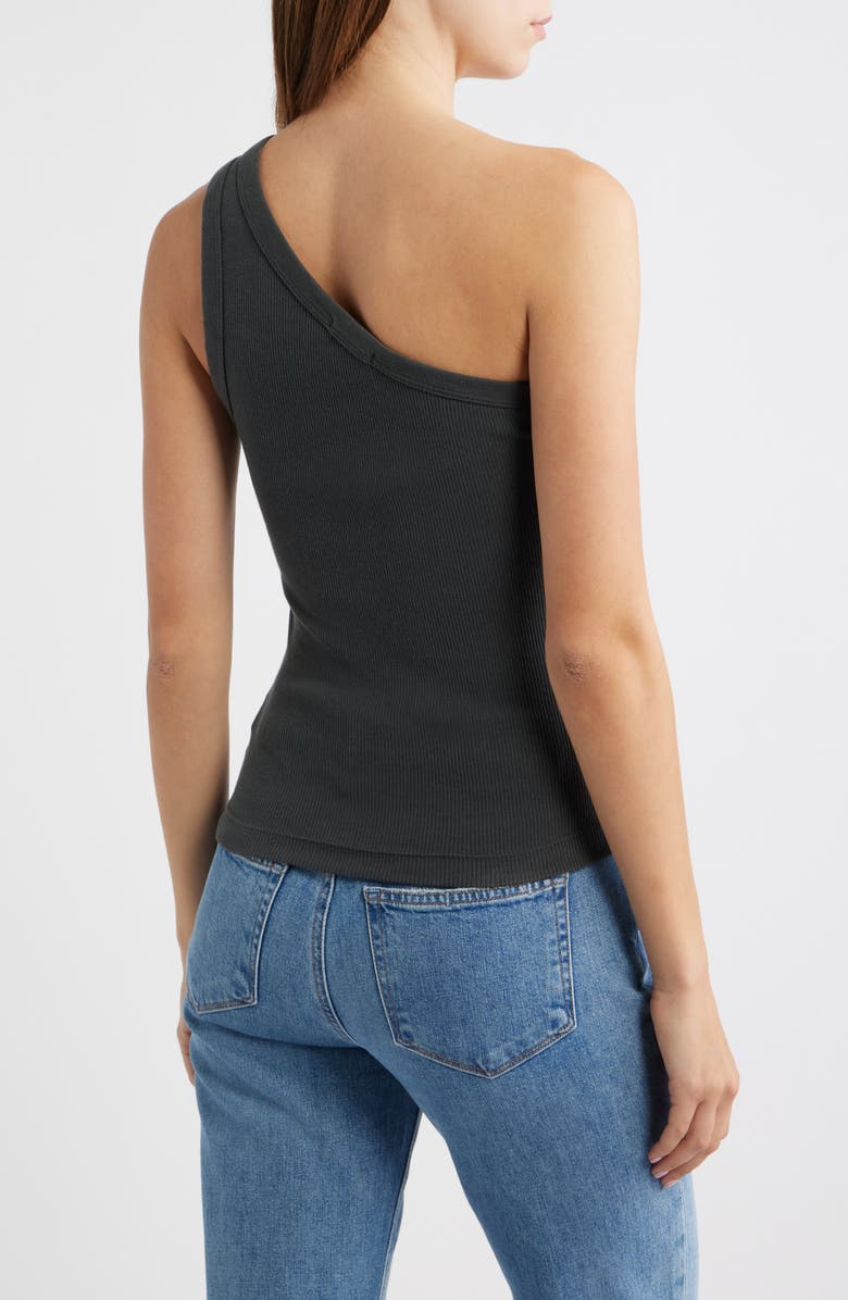 A.REN Eve Cotton Rib One-Shoulder Tank, Alternate, color, Washed Black