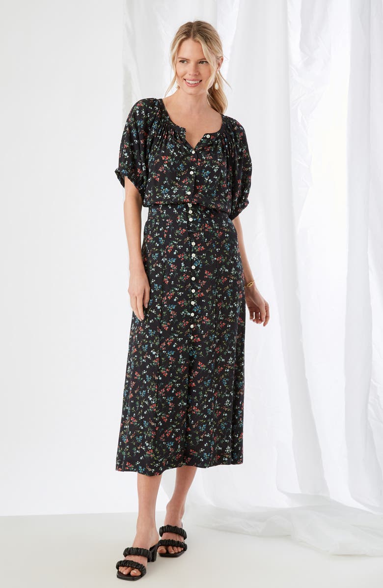 Karen Kane Print Short Sleeve Peasant Top, Alternate, color,