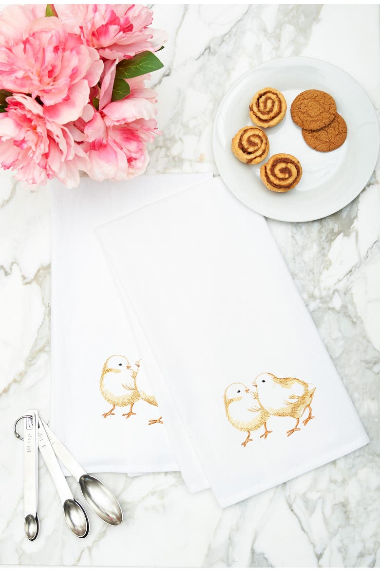 Chicks Flour Sack Cotton Kitchen Towel, Alternate, color, White