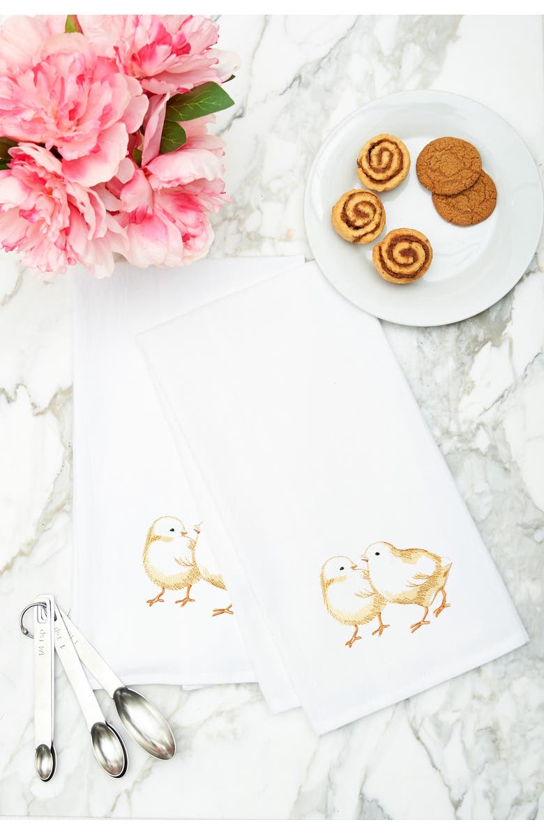 C&F Home Chicks Flour Sack Cotton Kitchen Towel, Alternate, color, White