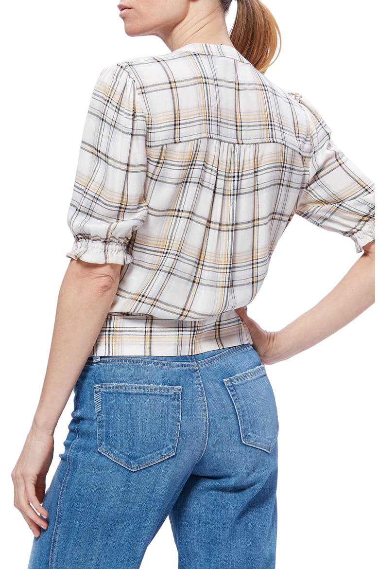 Annecy Plaid Top, Alternate, color, BIRCH/ ALABASTER