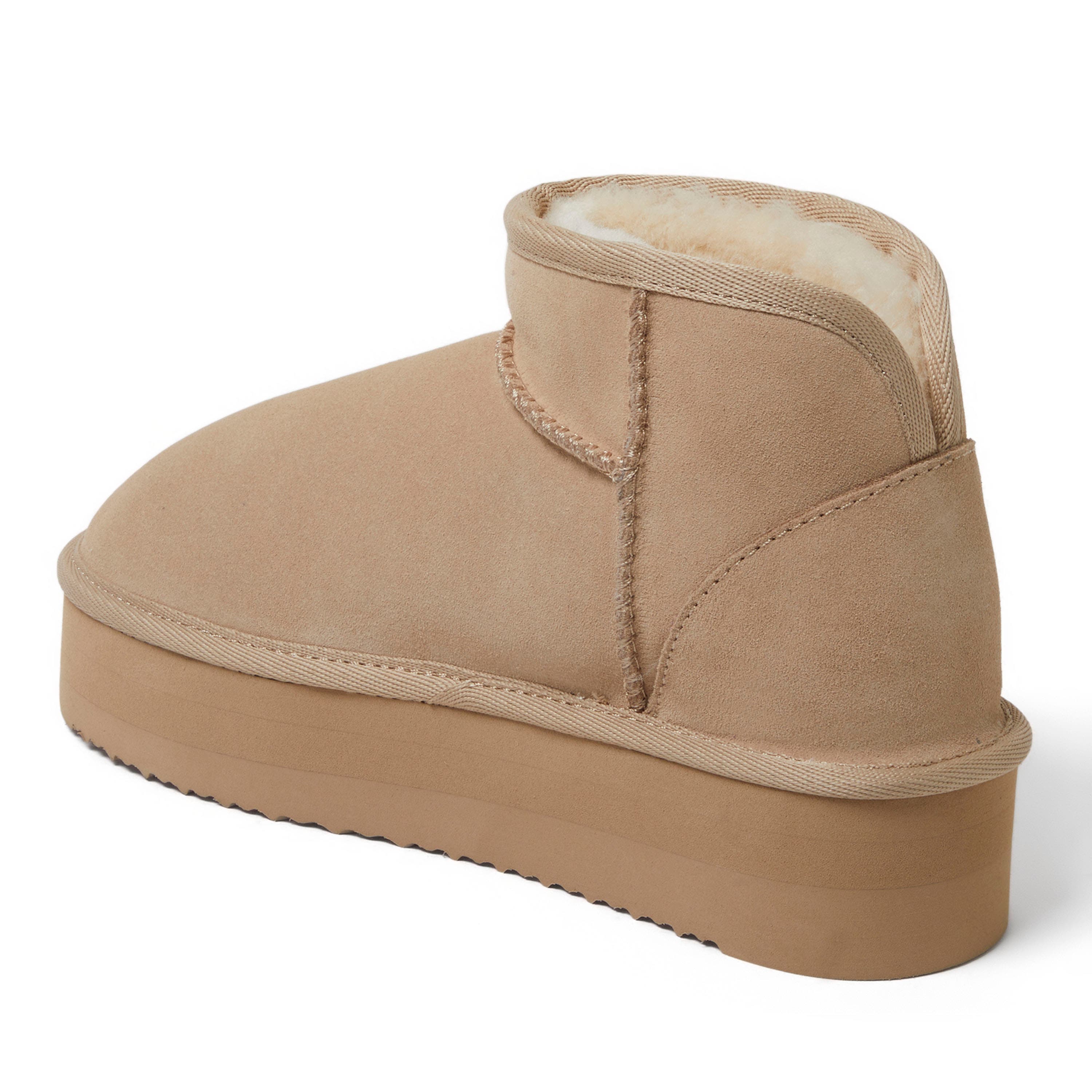 DEARFOAMS Fireside Kingston Genuine Shearling Platform Bootie, Alternate, color, Sand