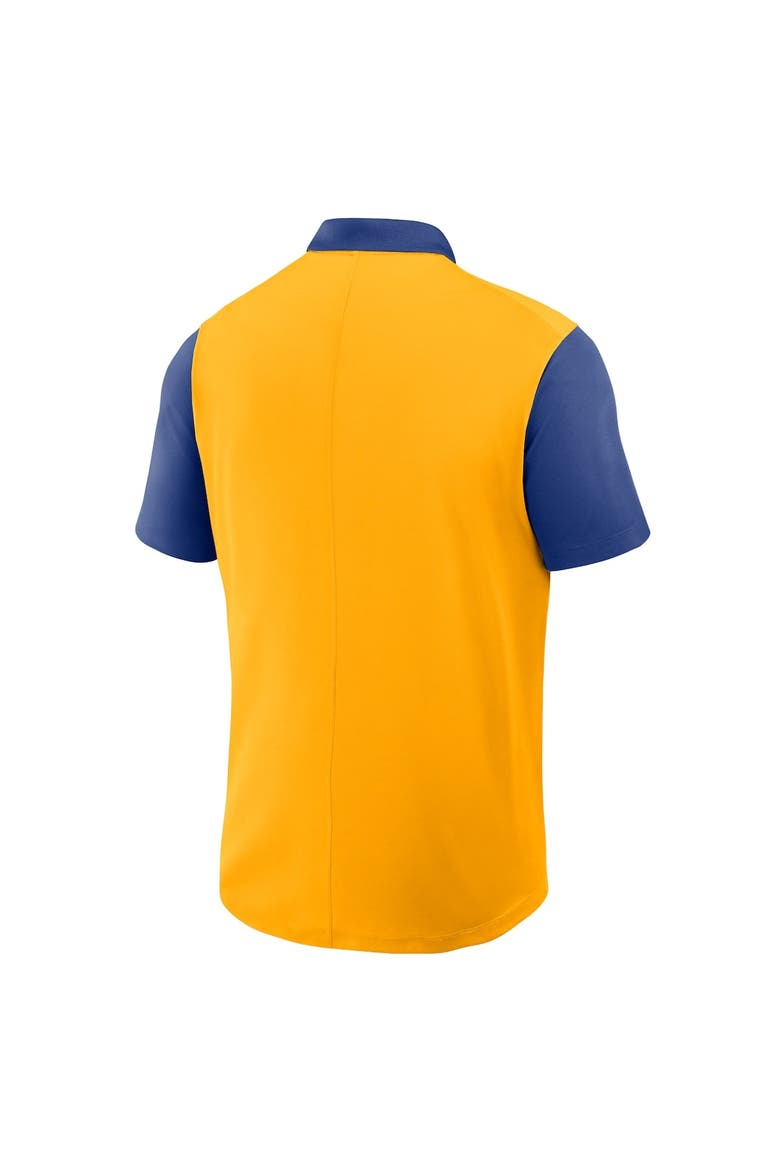 Men's Nike Gold/Navy Milwaukee Brewers Cooperstown Collection Color-Block Victory Performance Polo, Alternate, color, Gold