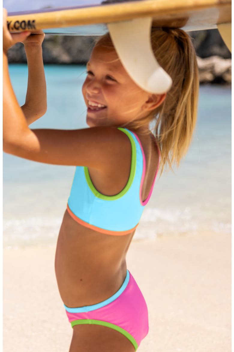 Kids' Candy Colorblock Two-Piece Swimsuit, Alternate, color, BLUE