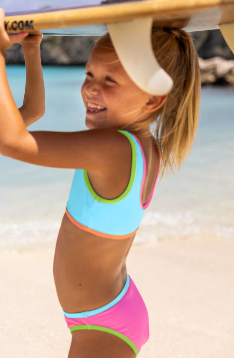 Snapper Rock Kids' Candy Colorblock Two-Piece Swimsuit, Alternate, color,