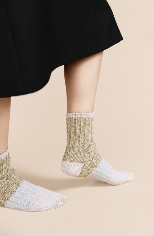 Hansel From Basel Pixie Dapple Cotton & Wool Blend Crew Socks In Pastel
