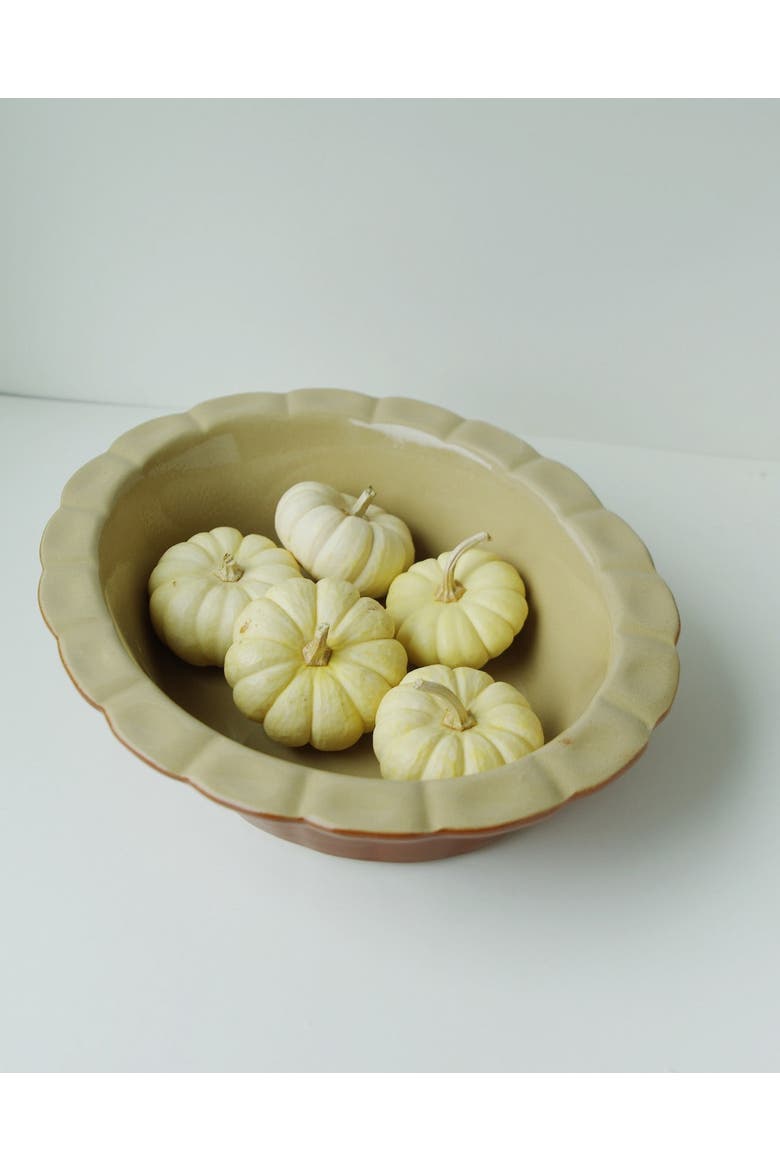 Vintage French Stoneware Oval Pie Dish, Alternate, color, Brown