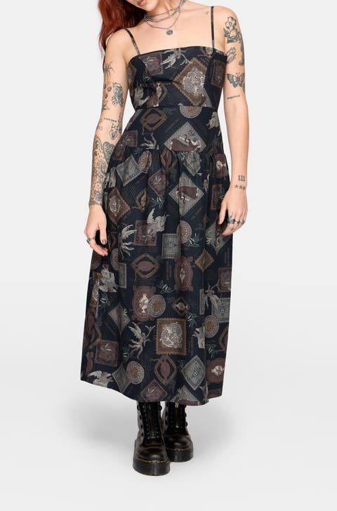 Kleo Relics Cotton Print Cami Midi Dress