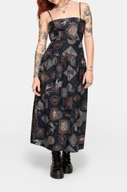 Disturbia Kleo Relics Cotton Print Cami Midi Dress