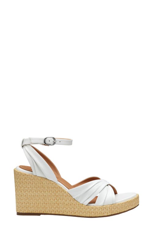 Johnston & Murphy Marcia Platform Wedge Sandal (women) In White Glove Leather