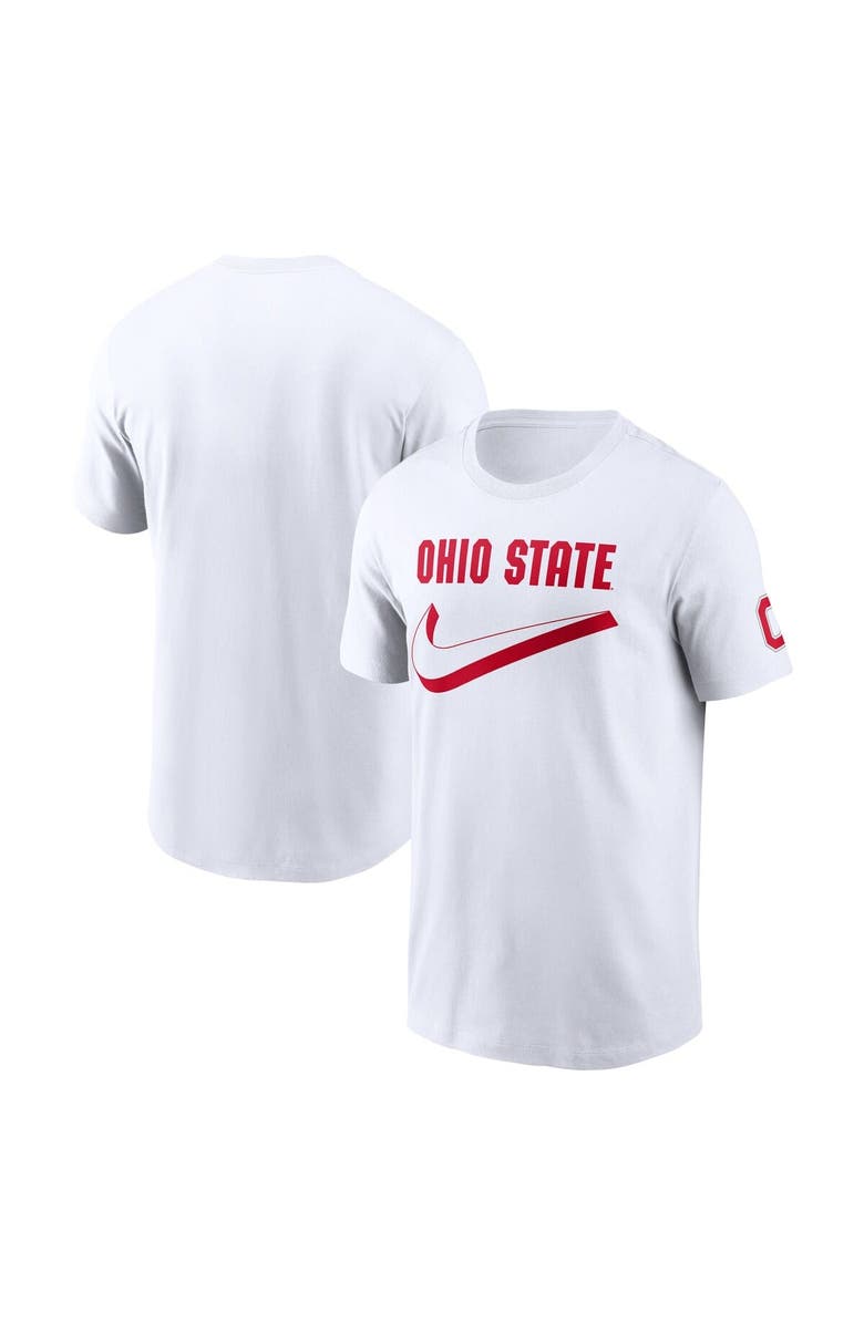 Nike Men's Nike White Ohio State Buckeyes Primetime 2-Hit Swoosh T-Shirt, Alternate, color, White