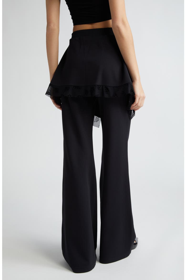 The Skirted Flare Leg Pants, Alternate, color, BLACK