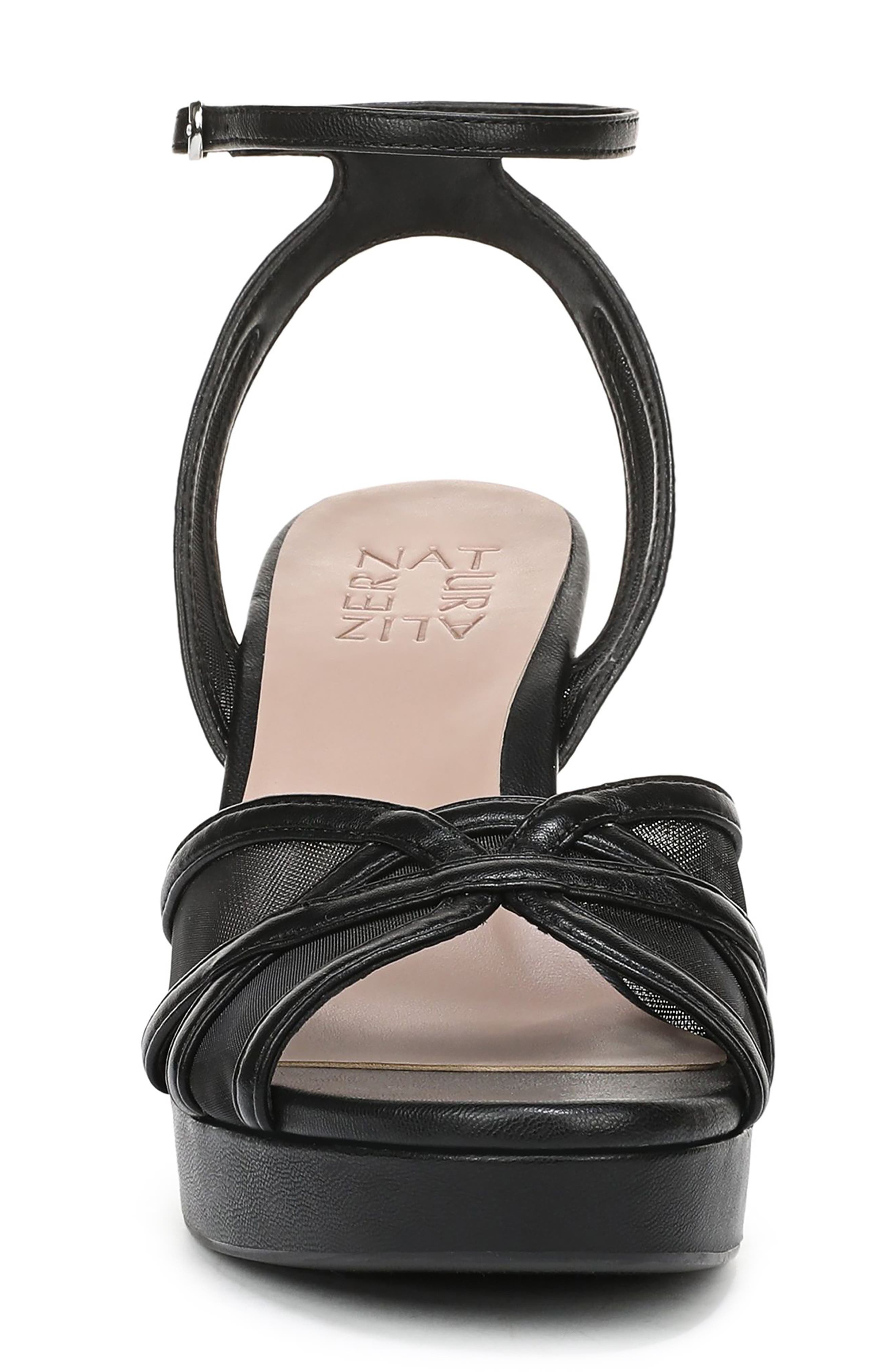 Naturalizer Adara Platform Sandal, Alternate, color, Black Mesh Faux Leather