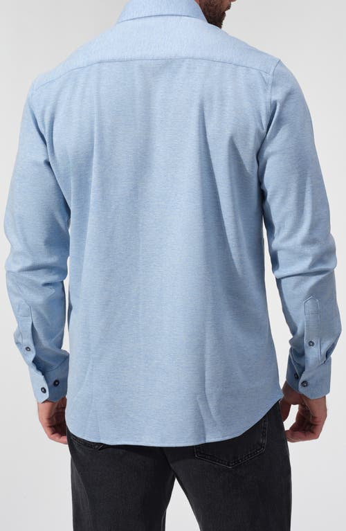 Studio Garnet Los Angeles Mélange Twill Button-down Shirt In Blue