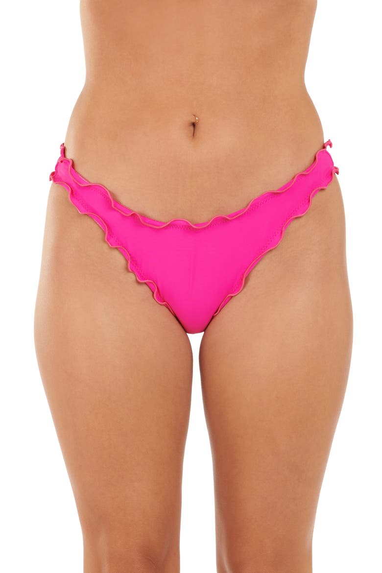 Merrow Hipster Bikini Bottoms, Main, color, BRIGHT PINK