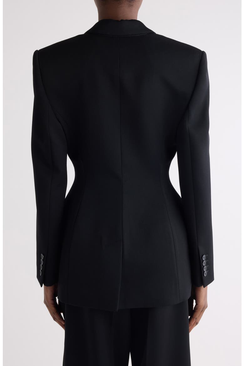 Double Breasted Wool Tuxedo Jacket, Alternate, color, BLACK