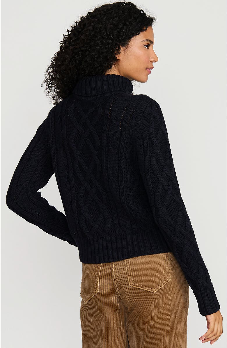 Lands' End Drifter Cable Turtleneck Sweater, Alternate, color,
