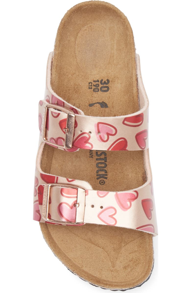Birkenstock Kids' Arizona Slide Sandal, Alternate, color, Copper Metallic