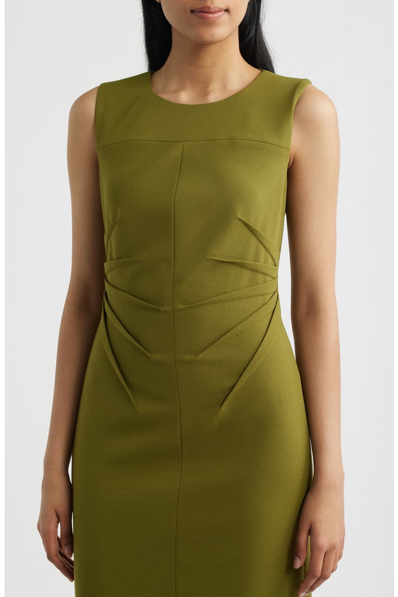 Radiant Pleat Scuba Crepe Sheath Dress, Alternate, color, IVY