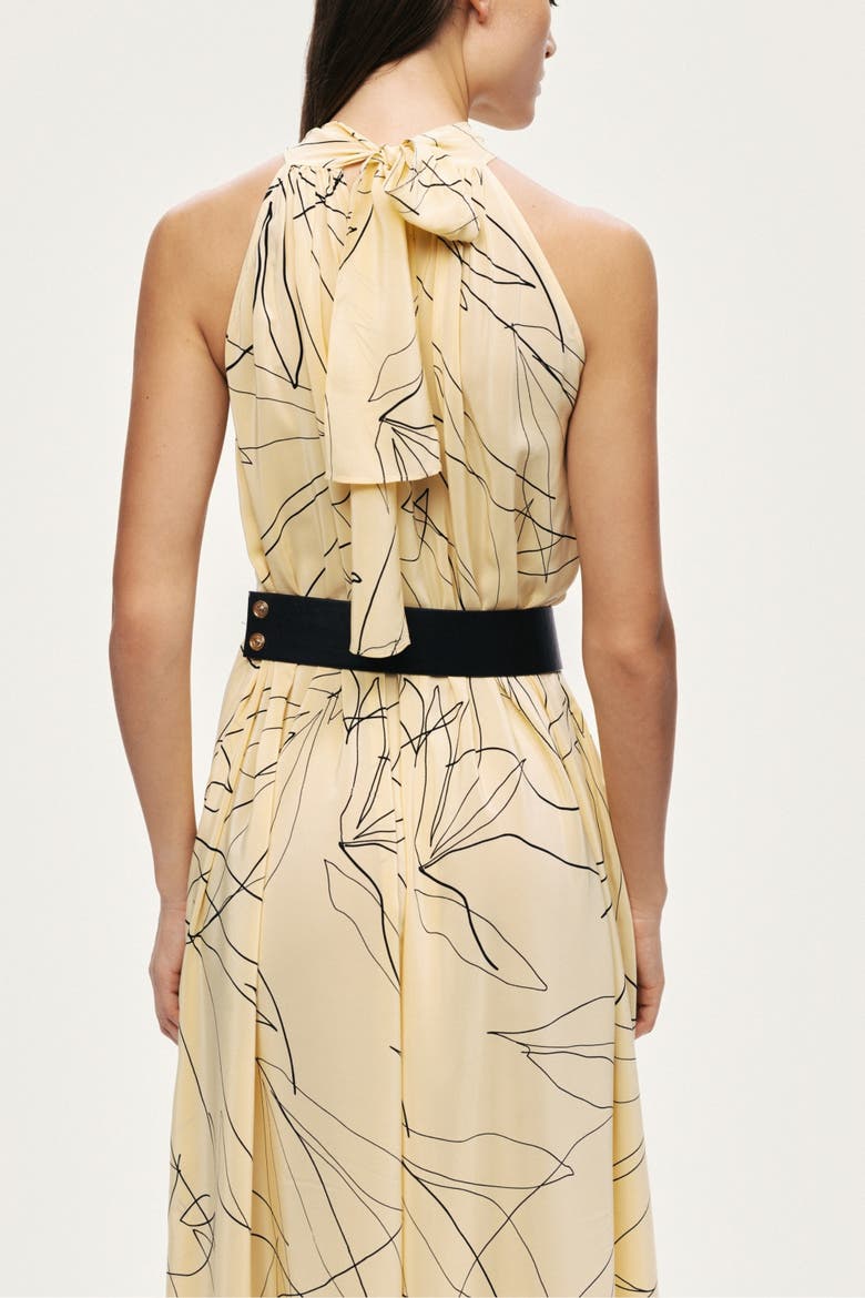 Printed Halter Midi Dress, Alternate, color, Multi-Colored