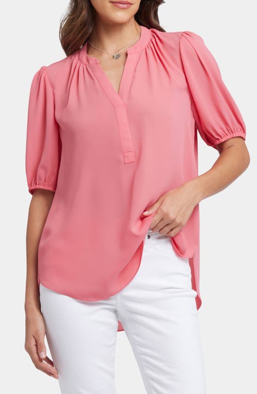 Nydj Floral Split Neck Draped Top