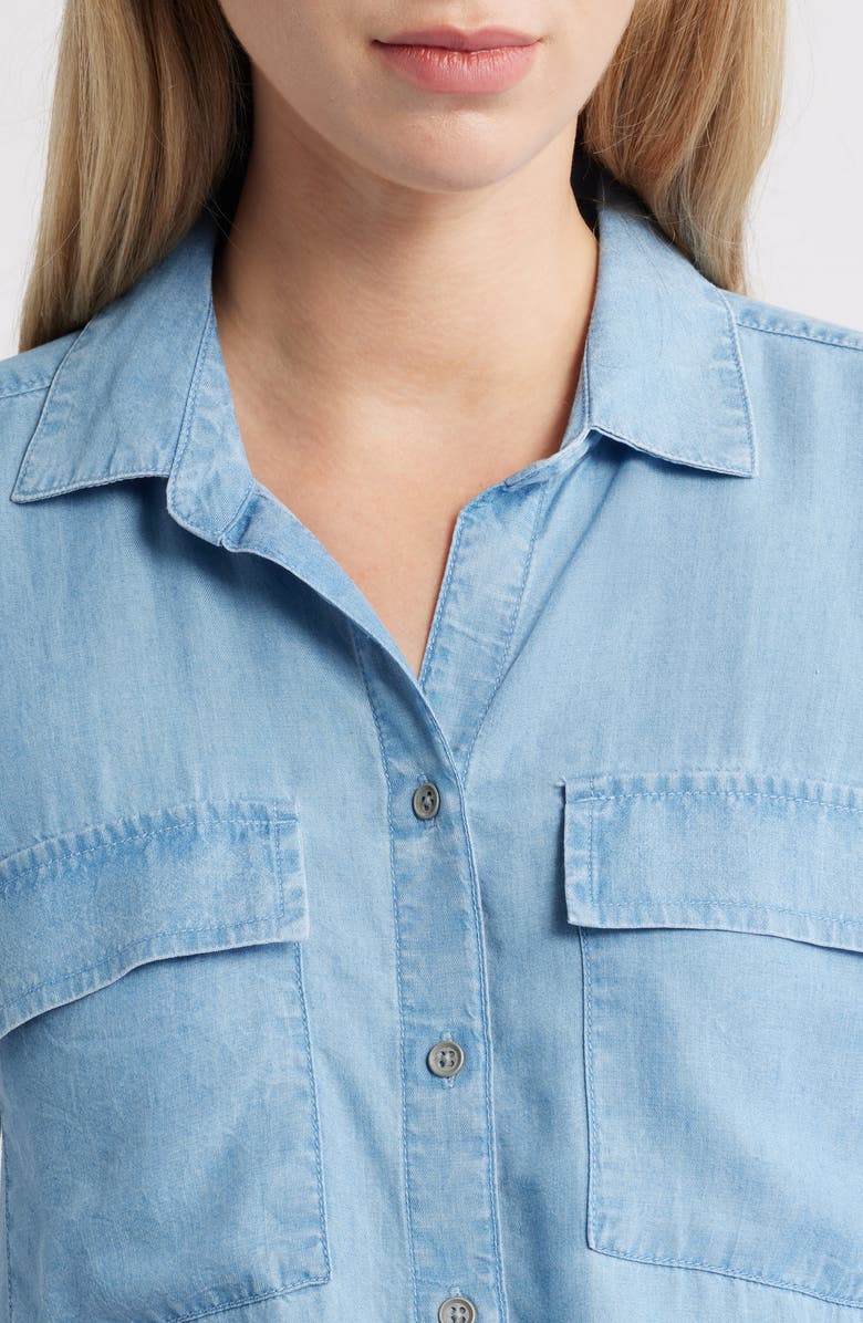 beachlunchlounge Beatrix Denim Button-Up Shirt, Alternate, color,