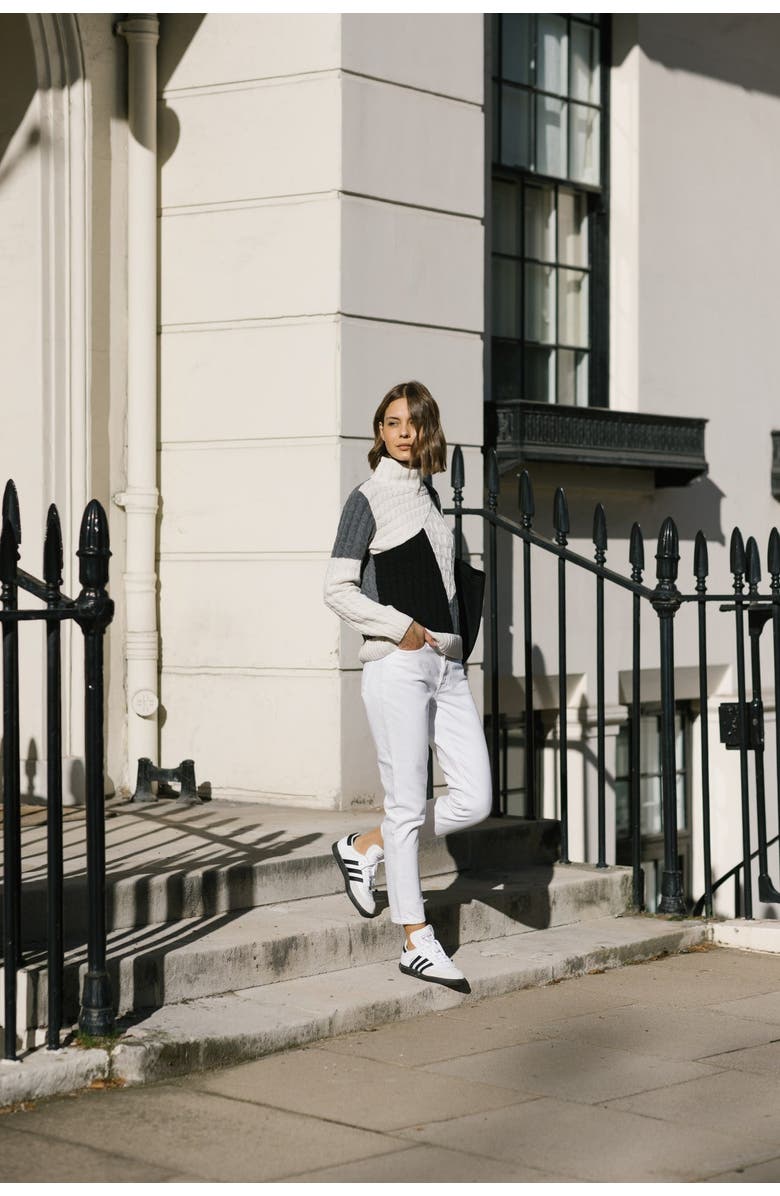 Labeca London Victoria Monochrome Patchwork Cashmere-Blend Sweater, Alternate, color, 