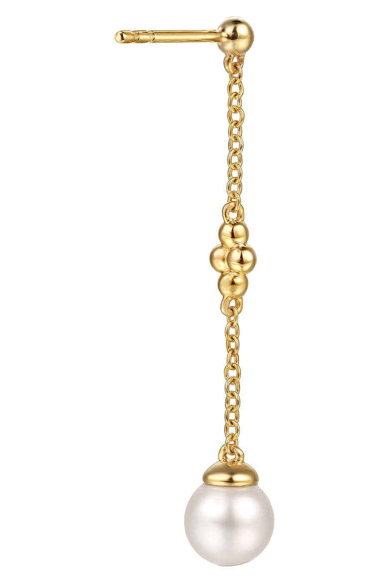 14k Gold Cultured Pearl Drop Earrings, Alternate, color, 14K YELLOW GOLD