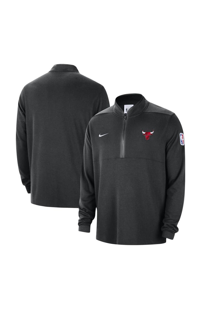 Nike Men's Nike Black Chicago Bulls Authentic Performance Half-Zip Jacket, Main, color, Black