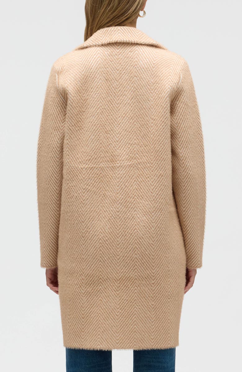 NVLT Chevron Print Eyelash Coat, Alternate, color, Camel