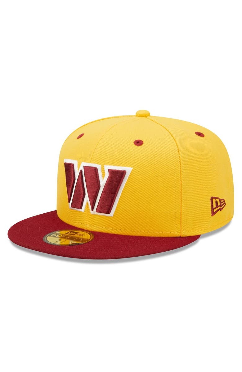 New Era Men's New Era  Gold/Burgundy Washington Commanders Flipside 2Tone 59FIFTY Fitted Hat, Alternate, color, 