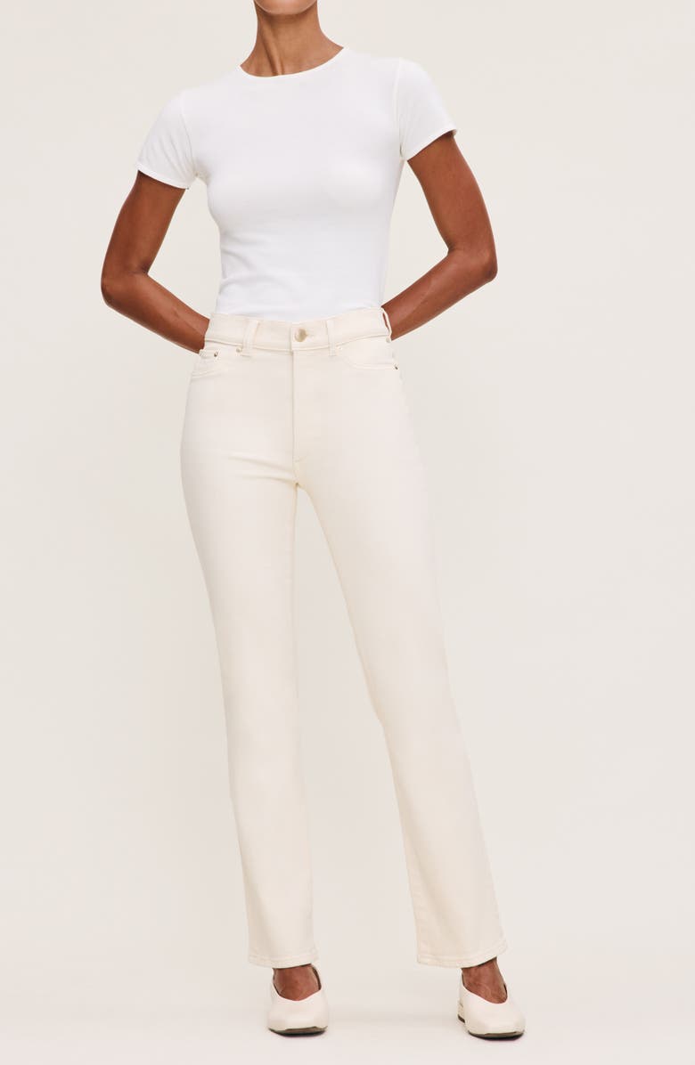 DL1961 Halle Straight Instasculpt<sup>™</sup> High Rise Jeans, Alternate, color, Ecru