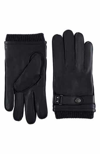 Robert Barakett Leather Knit Cuff Gloves