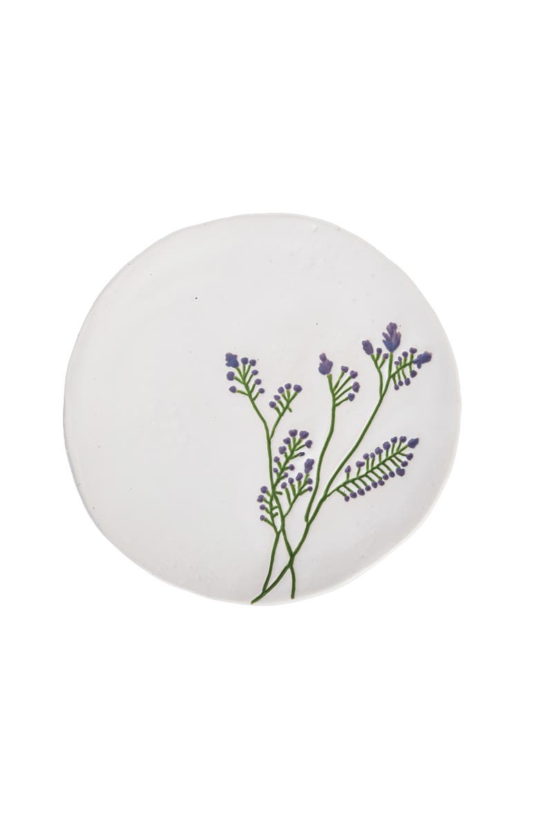 Gallerie II Lavender Floral Botanical Spring Novelty Serving Plate 7.9", Main, color, Green