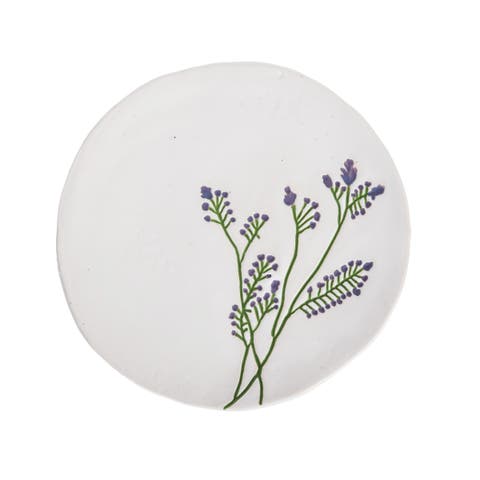 Lavender Floral Botanical Spring Novelty Serving Plate 7.9"