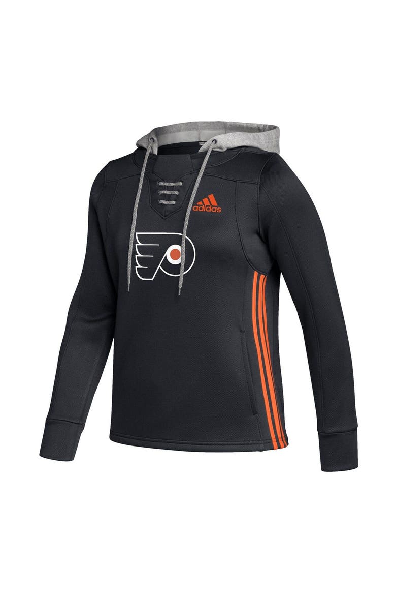 Women's adidas Black Philadelphia Flyers Skate Lace Primeblue Team Pullover Hoodie, Alternate, color, Black